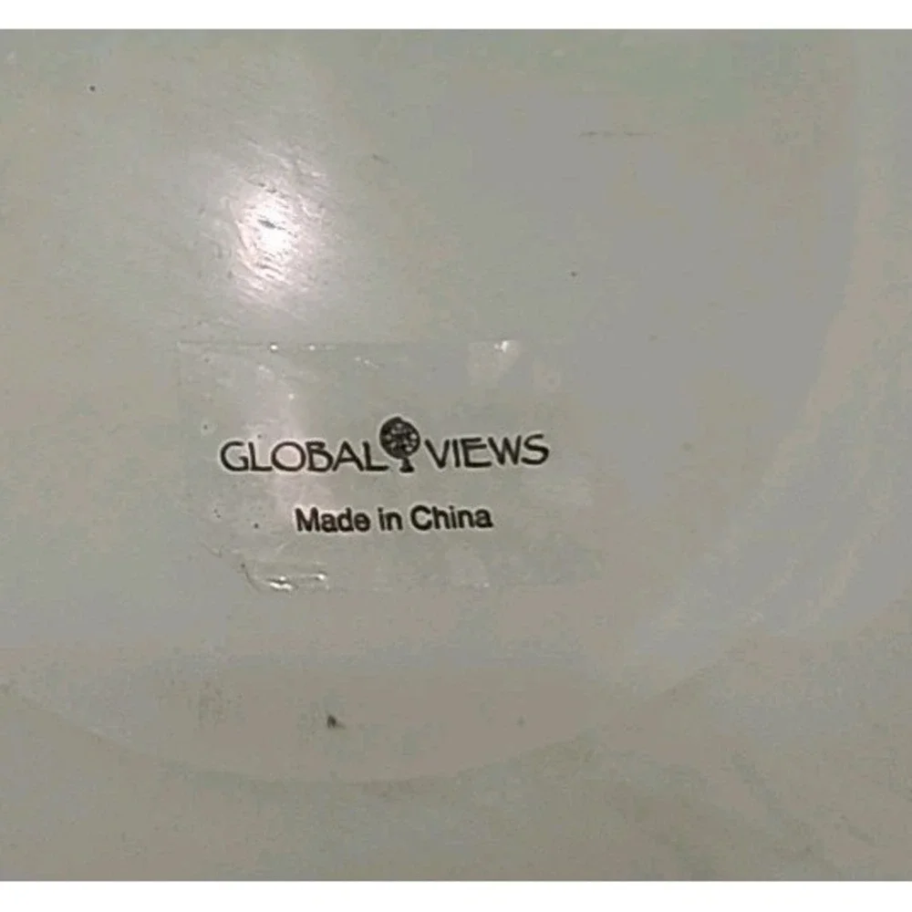 Global Views Seafoam Celadon Art Glass Tilted Asymmetrical Ruffled Vase 12inches